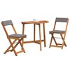 vidaXL Bistro set 3 pcs Smeđa Masivno bagremovo drvo
