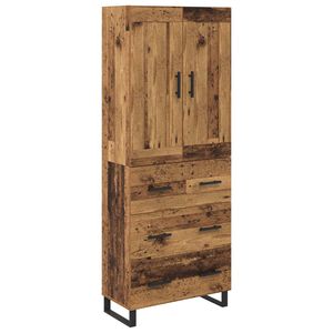 vidaXL Highboard Staro drvo 69,5 x 34 x 180 cm Konstruirano drvo