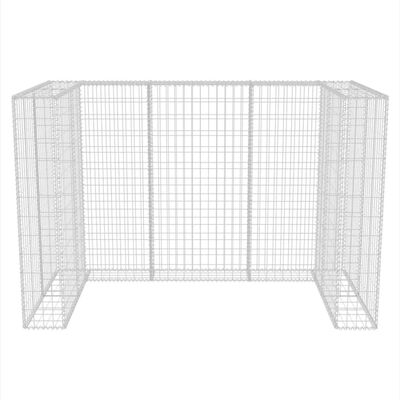 vidaXL Gabionska ograda za dvije kante za otpad čelična 180x100x120 cm