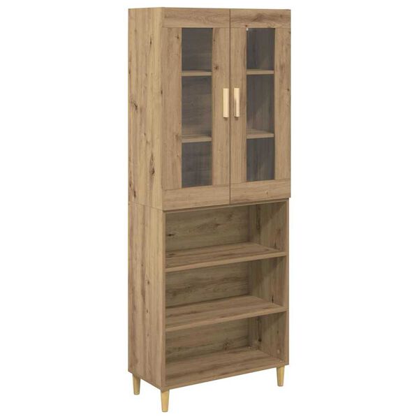 vidaXL Highboard Umjetnički hrast 69,5 x 34 x 180 cm