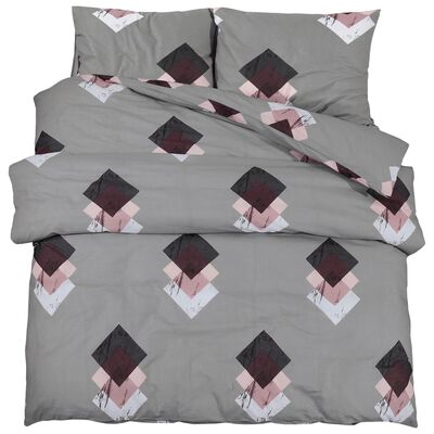 vidaXL Set posteljine za poplun sivi 260x220 cm pamučni