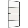 vidaXL Sobna vrata tanka crna 102,5x201,5 cm kaljeno staklo i aluminij