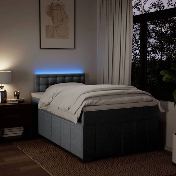 vidaXL Krevet s oprugama i madracem svjetlosivi 120x190 cm od tkanine