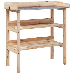 vidaXL Stol za biljke s policama 78 x 38 x 82,5 cm od masivne jelovine