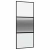 vidaXL Klizna vrata Crna 90 x 205 cm Kaljeno staklo i aluminij