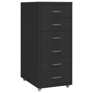 vidaXL Mobilni ormarić za spise crni 28 x 41 x 69 cm metalni