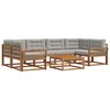 vidaXL Set vanjskih sofa 7 kom. Prirodna i svijetlo siva