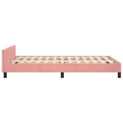 vidaXL Okvir za krevet s uzglavljem ružičasti 120 x 200 cm baršunasti