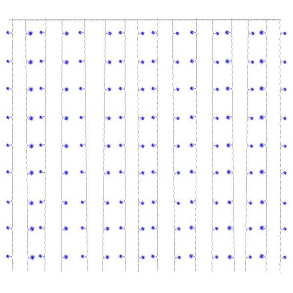 vidaXL LED vilinska zavjesa 3 x 3 m 300 LED plave 8 funkcija