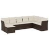 vidaXL 8-dijelni set vrtnih sofa s jastucima smeđi od poliratana