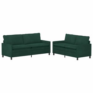 vidaXL Set sofe 2 pcs Tamnozelena Bar&scaron;un