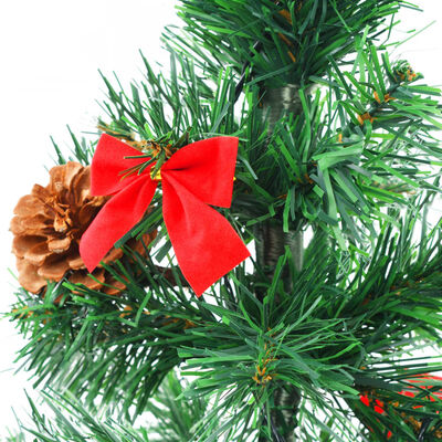 vidaXL Umjetno osvijetljeno božićno drvce s kuglicama zeleno 64 cm