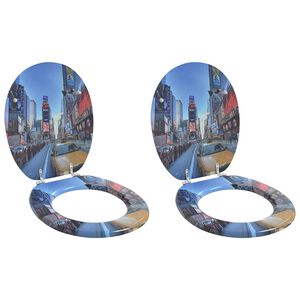 vidaXL Toaletna daska 2 kom MDF uzorak New Yorka