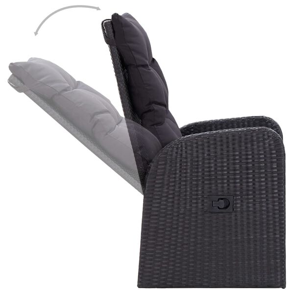 vidaXL 3-dijelni vrtni blagovaonski set crni