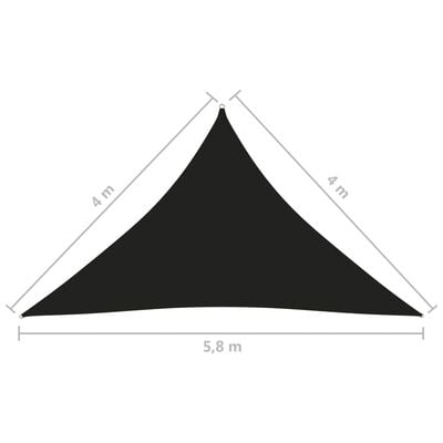 vidaXL Jedro protiv sunca od tkanine Oxford trokutasto 4x4x5,8 m crno