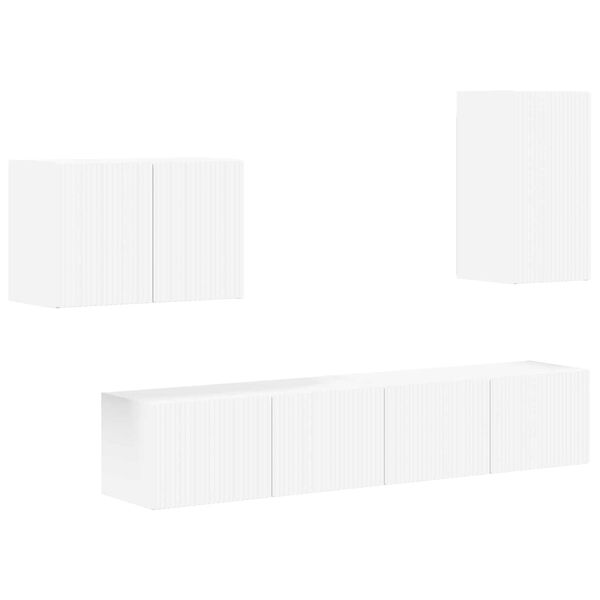 vidaXL Set zidnog ormarića za TV Zidne 4 pcs Bijelo Konstruirano drvo