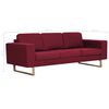 vidaXL 2-dijelni set sofa od tkanine crvena boja vina