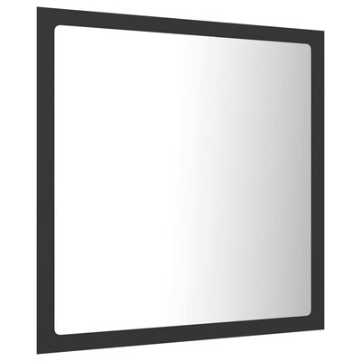 vidaXL LED kupaonsko ogledalo sivo 40 x 8,5 x 37 cm akrilno