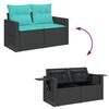 vidaXL 6-dijelni set vrtnih sofa s jastucima crni od poliratana bagrem