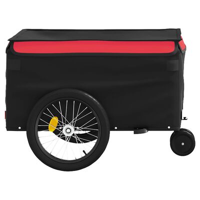 vidaXL Prikolica za bicikl crno-crvena 30 kg željezna