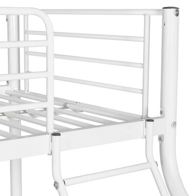 vidaXL Okvir za dječji krevet na kat bijeli metalni 140x200/90x200 cm