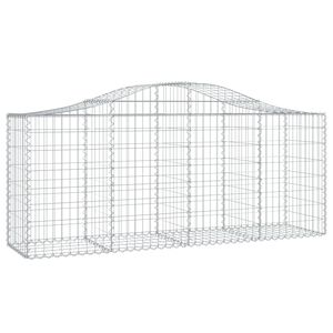 vidaXL Gabionska ko&scaron;ara s lukom 200x50x80/100 cm pocinčano željezo