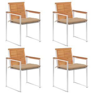 vidaXL Vrtne stolice s jastucima 4 kom od masivnog bagremovog drva