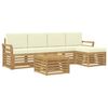 vidaXL Set vanjskih sofa 6 pcs Bijela i krem 59 x 59 x 37 cm Poliester