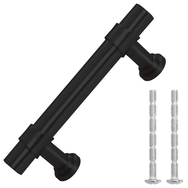 vidaXL Ručke za ormarić 10 kom crne 64 mm od nehrđajućeg čelika