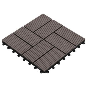 vidaXL Pločice za decking 11 pcs Tamno smeđa 30 x 30 cm
