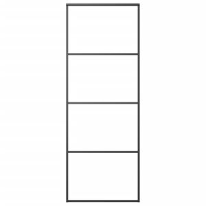 vidaXL Klizna vrata od aluminija i stakla ESG 76 x 205 cm crna