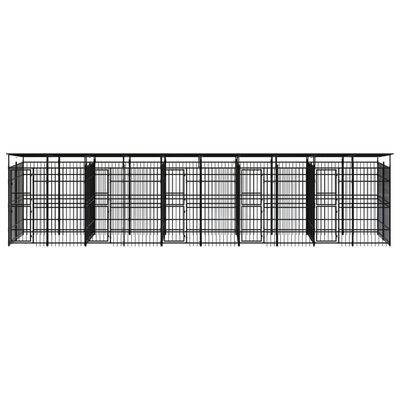 vidaXL Vanjski kavez za pse s krovom čelični 18,43 m²