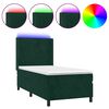 vidaXL Krevet box spring s madracem LED tamnozeleni 80 x 200 cm bar&scaron;un