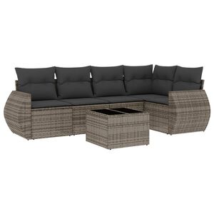 vidaXL 6-dijelni set vrtnih sofa od poliratana s jastucima sivi