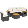 vidaXL 6-dijelni set vrtnih sofa s jastucima crni od poliratana