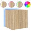 vidaXL Zidni TV ormarić s LED svjetlima boja hrasta 40,5 x 35 x 40 cm