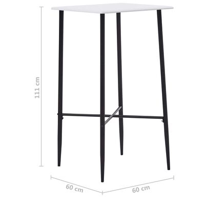 vidaXL Barski stol bijeli 60 x 60 x 111 cm MDF