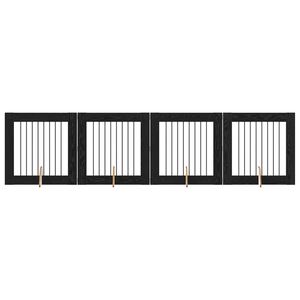vidaXL Vrata za pse s postoljem 4 pcs Crni hrast 80 x 80 cm