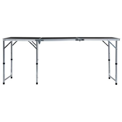 vidaXL Sklopivi stol za kampiranje sivi aluminijski 180 x 60 cm