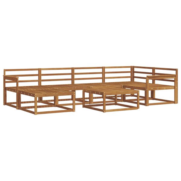 vidaXL Set vanjskih sofa 7 pcs Prirodna Čvrsto drvo akacije