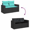 vidaXL 9-dijelni set vrtnih sofa s jastucima crni od poliratana bagrem