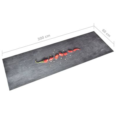 vidaXL Kuhinjski tepih s uzorkom feferona perivi 60 x 300 cm
