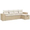 vidaXL 5-dijelni vrtni set sofa s jastucima bež od poliratana