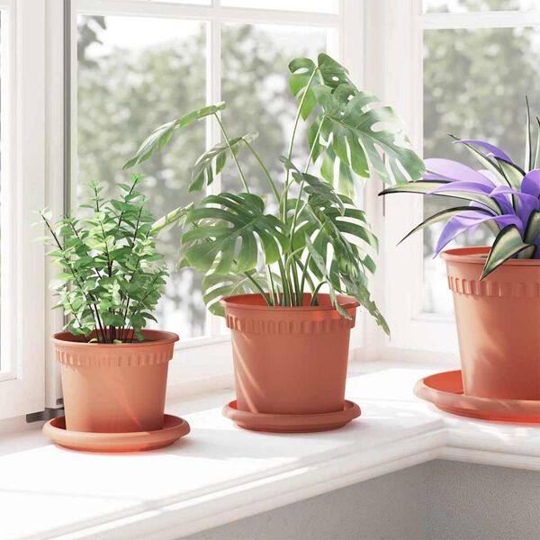 vidaXL Okrugla saksija za cveće 24 pcs Crvena cigla &Oslash; 15 x 12 cm