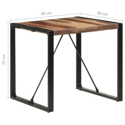vidaXL Blagovaonski stol 80 x 80 x 75 cm od masivnog drva i šišama