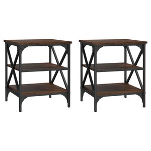 vidaXL Bočni stolići 2 kom Smeđi hrasta 40x42x50 cm konstruirano drvo