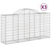vidaXL Lučne gabionske ko&scaron;are 3 kom 200x50x100/120cm pocinčano željezo