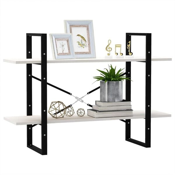 vidaXL Ormarić za knjige s 2 razine bijeli 100x30x70 cm od borovine