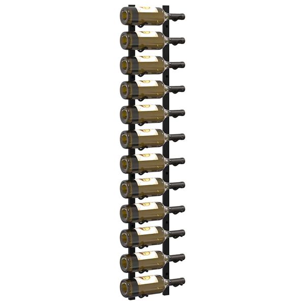 vidaXL Zidni stalci za vino za 12 boca 2 kom crni željezni