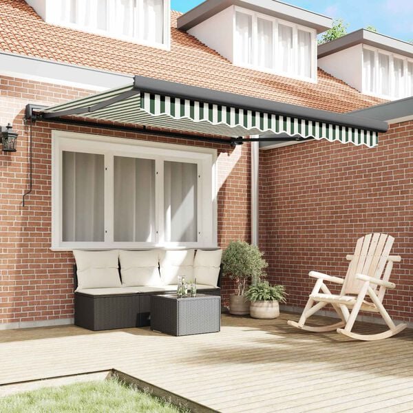 vidaXL Nadstre&scaron;nica Zelena i bijela 300 x 250 x 165 cm